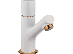 baliv Waschtischarmatur WT-270 Weiß-Gold