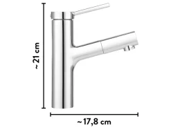 baliv Waschtischarmatur WT-680 mit Handbrause Einhebel Verchromt
