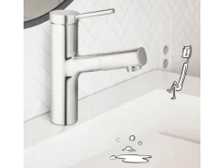 baliv Waschtischarmatur WT-680 mit Handbrause Einhebel Verchromt