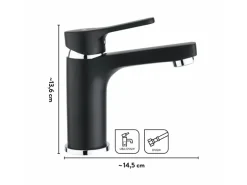 baliv Waschtischarmatur WT-5760 Schwarz Matt