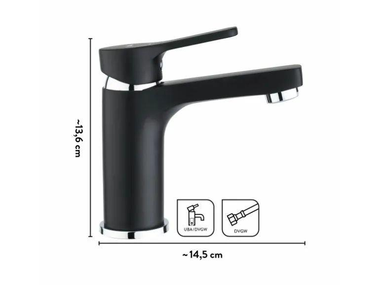 baliv Waschtischarmatur WT-5760 Schwarz Matt