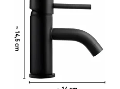 baliv Waschtischarmatur WT-210 Schwarz-matt