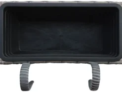 Balkonkasten Polyrattan Anthrazit-Beige 40 cm x 28 cm x 22 cm