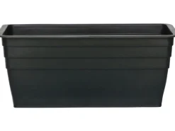 Balkonkasten Polyrattan Anthrazit-Beige 40 cm x 28 cm x 22 cm