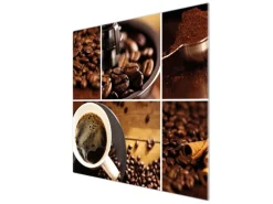 Banjado Herdabdeckplatte Glas 1 Teilig 60x52CM Schneidebrett Herdabdeckung Mit Motiv Kaffee&Schokolade