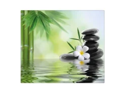 Banjado Herdabdeckplatte Glas 1 Teilig 60x52CM Schneidebrett Herdabdeckung Mit Motiv Steine & Relax 6