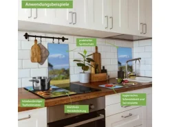 Banjado Herdabdeckplatte Glas 2 Teilig Je 30x52CM Schneidebrett Herdabdeckung Mit Motiv Miss Kilimandscharo