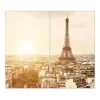 Banjado Herdabdeckplatte Glas 2 Teilig Je 30x52CM Schneidebrett Herdabdeckung Mit Motiv Dächer Von Paris