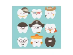 Banjado Herdabdeckplatte Glas 1 Teilig 60x52CM Schneidebrett Herdabdeckung Mit Motiv Neun Zähne