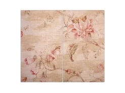 Banjado Herdabdeckplatte Glas 2 Teilig Je 30x52CM Schneidebrett Herdabdeckung Mit Motiv Verschwindend