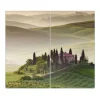 Banjado Herdabdeckplatte Glas 2 Teilig Je 30x52CM Schneidebrett Herdabdeckung Mit Motiv Toscana