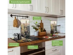 Banjado Herdabdeckplatte Glas 2 Teilig Je 30x52CM Schneidebrett Herdabdeckung Mit Motiv New York City