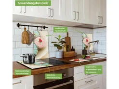 Banjado Herdabdeckplatte Glas 2 Teilig Je 30x52CM Schneidebrett Herdabdeckung Mit Motiv Cupcakes