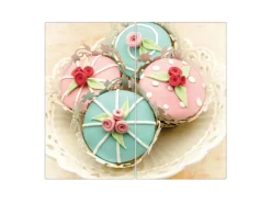 Banjado Herdabdeckplatte Glas 2 Teilig Je 30x52CM Schneidebrett Herdabdeckung Mit Motiv Cupcakes