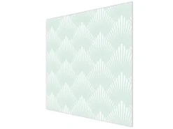 Banjado Herdabdeckplatte Glas 1 Teilig 60x52CM Schneidebrett Herdabdeckung Mit Motiv Strahlen Mint