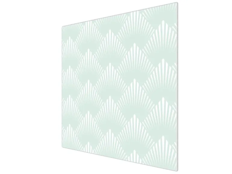 Banjado Herdabdeckplatte Glas 1 Teilig 60x52CM Schneidebrett Herdabdeckung Mit Motiv Strahlen Mint