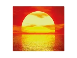 Banjado Herdabdeckplatte Glas 1 Teilig 60x52CM Schneidebrett Herdabdeckung Mit Motiv Sonnenuntergang