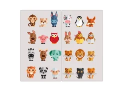 Banjado Herdabdeckplatte Glas 2 Teilig Je 30x52CM Schneidebrett Herdabdeckung Mit Motiv Freunde