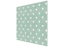 Banjado Herdabdeckplatte Glas 2 Teilig Je 30x52CM Schneidebrett Herdabdeckung Mit Motiv Muster Herzen