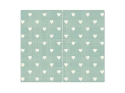 Banjado Herdabdeckplatte Glas 2 Teilig Je 30x52CM Schneidebrett Herdabdeckung Mit Motiv Muster Herzen