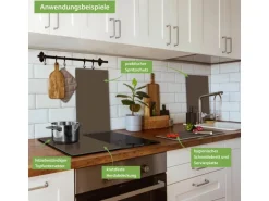 Banjado Herdabdeckplatte Glas 2 Teilig Je 30x52CM Schneidebrett Herdabdeckung Mit Motiv Schokobraun