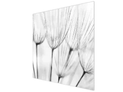 Banjado Herdabdeckplatte Glas 2 Teilig Je 30x52CM Schneidebrett Herdabdeckung Mit Motiv Pusteblumen Sw