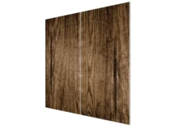 Banjado Herdabdeckplatte Glas 2 Teilig Je 30x52CM Schneidebrett Herdabdeckung Mit Motiv Maserung Dunkel