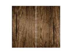 Banjado Herdabdeckplatte Glas 2 Teilig Je 30x52CM Schneidebrett Herdabdeckung Mit Motiv Maserung Dunkel