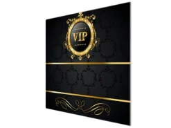 Banjado Herdabdeckplatte Glas 1 Teilig 60x52CM Schneidebrett Herdabdeckung Mit Motiv Vip