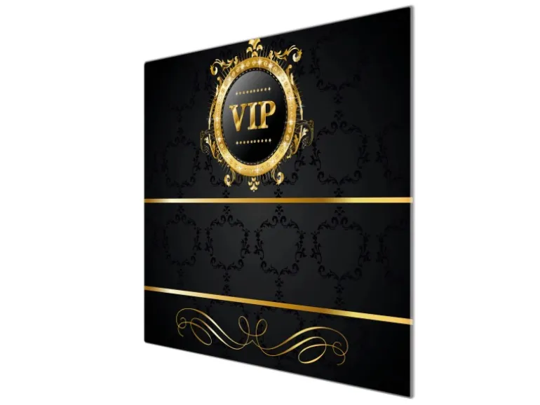 Banjado Herdabdeckplatte Glas 1 Teilig 60x52CM Schneidebrett Herdabdeckung Mit Motiv Vip