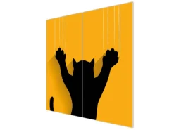 Banjado Herdabdeckplatte Glas 2 Teilig Je 30x52CM Schneidebrett Herdabdeckung Mit Motiv Scratch