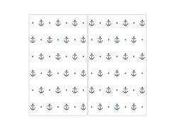 Banjado Herdabdeckplatte Glas 2 Teilig Je 30x52CM Schneidebrett Herdabdeckung Mit Motiv Kleine Anker