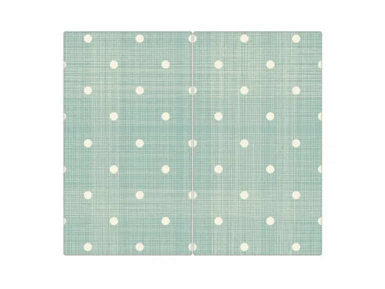 Banjado Herdabdeckplatte Glas 2 Teilig Je 30x52CM Schneidebrett Herdabdeckung Mit Motiv Punkte Lindgrün