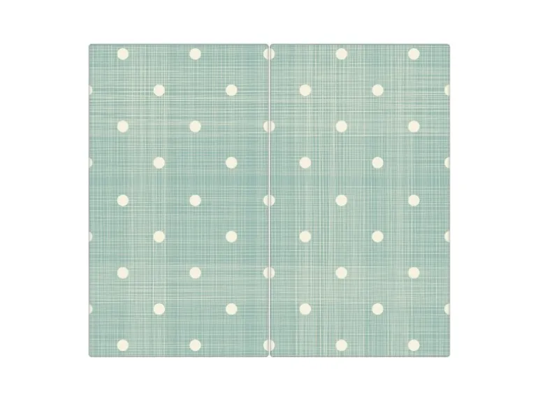 Banjado Herdabdeckplatte Glas 2 Teilig Je 30x52CM Schneidebrett Herdabdeckung Mit Motiv Punkte Lindgrün