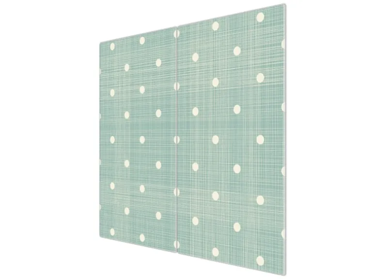 Banjado Herdabdeckplatte Glas 2 Teilig Je 30x52CM Schneidebrett Herdabdeckung Mit Motiv Punkte Lindgrün