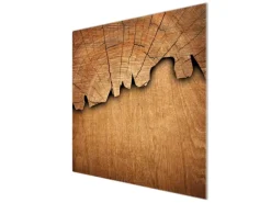 Banjado Herdabdeckplatte Glas 1 Teilig 60x52CM Schneidebrett Herdabdeckung Mit Motiv Holz