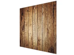 Banjado Herdabdeckplatte Glas 2 Teilig Je 30x52CM Schneidebrett Herdabdeckung Mit Motiv Geöltes Holz