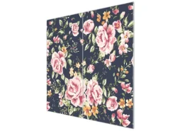 Banjado Herdabdeckplatte Glas 2 Teilig Je 30x52CM Schneidebrett Herdabdeckung Mit Motiv Rosen Auf Anthrazit