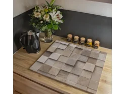 Banjado Herdabdeckplatte Glas 1 Teilig 60x52CM Schneidebrett Herdabdeckung Mit Motiv Bauklötze Relief