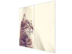 Banjado Herdabdeckplatte Glas 2 Teilig Je 30x52CM Schneidebrett Herdabdeckung Mit Motiv Holgerson