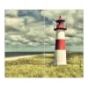 Banjado Herdabdeckplatte Glas 2 Teilig Je 30x52CM Schneidebrett Herdabdeckung Mit Motiv Leuchtturm Sylt