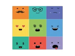 Banjado Herdabdeckplatte Glas 1 Teilig 60x52CM Schneidebrett Herdabdeckung Mit Motiv Neun Keinenasen