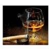 Banjado Herdabdeckplatte Glas 1 Teilig 60x52CM Schneidebrett Herdabdeckung Mit Motiv Whiskey & Cigar