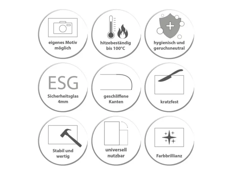 Banjado Herdabdeckplatte Glas 1 Teilig 60x52CM Schneidebrett Herdabdeckung Mit Motiv Home Sweet Home