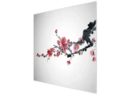 Banjado Herdabdeckplatte Glas 1 Teilig 60x52CM Schneidebrett Herdabdeckung Mit Motiv Japanische Blüten 2