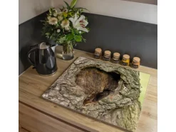 Banjado Herdabdeckplatte Glas 1 Teilig 60x52CM Schneidebrett Herdabdeckung Mit Motiv Altes Herz