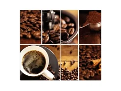 Banjado Herdabdeckplatte Glas 2 Teilig Je 30x52CM Schneidebrett Herdabdeckung Mit Motiv Kaffee&Schokolade