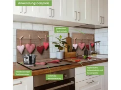 Banjado Herdabdeckplatte Glas 1 Teilig 60x52CM Schneidebrett Herdabdeckung Mit Motiv Herzen