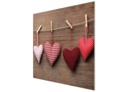 Banjado Herdabdeckplatte Glas 1 Teilig 60x52CM Schneidebrett Herdabdeckung Mit Motiv Herzen