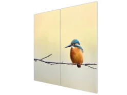 Banjado Herdabdeckplatte Glas 2 Teilig Je 30x52CM Schneidebrett Herdabdeckung Mit Motiv Pause